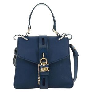 Chloe Aby Day Bag Leather Blue Leather Handbag (Pre-Owned)